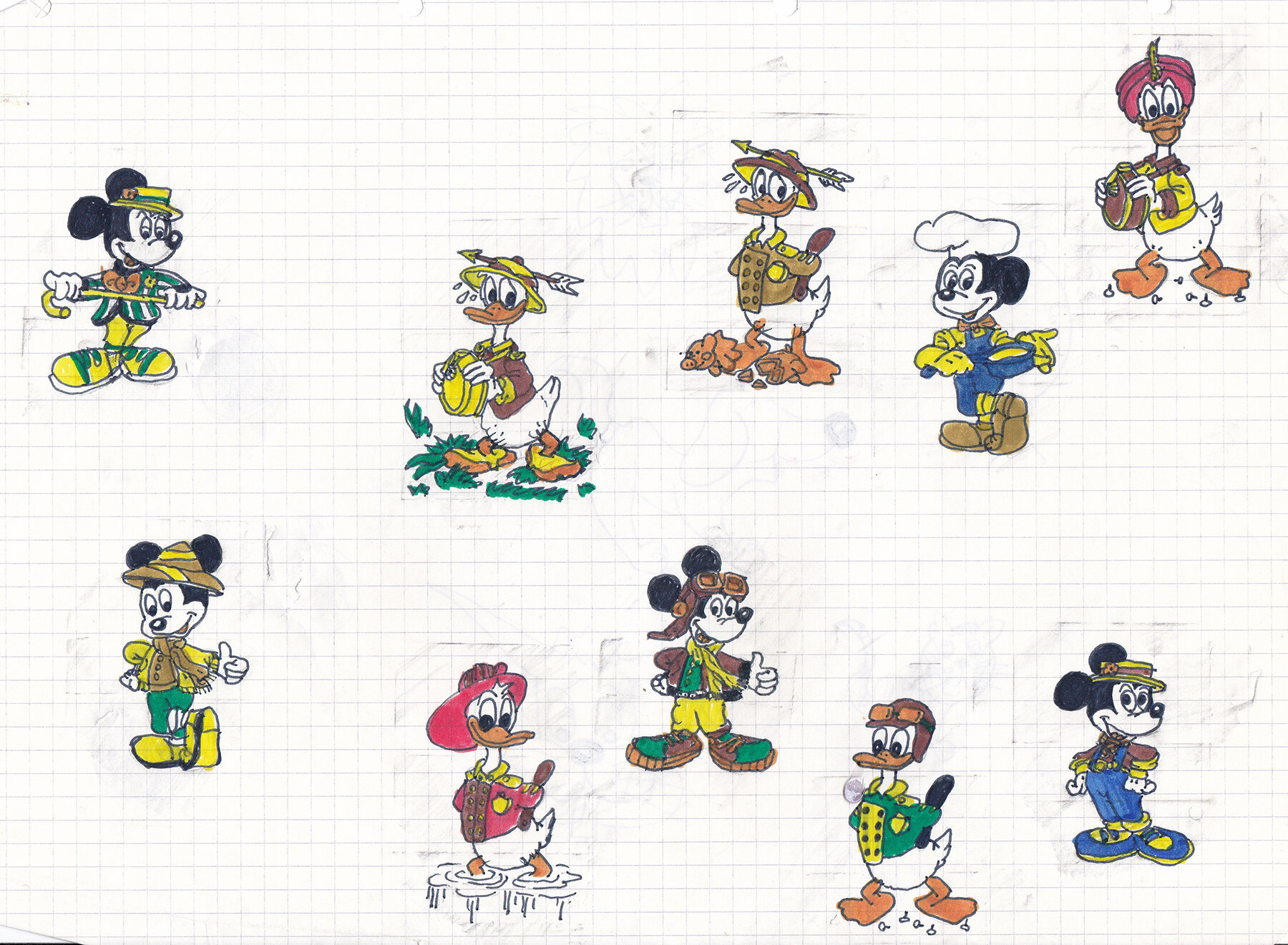 Ausgemalte Disney-Stempel (1993/94)